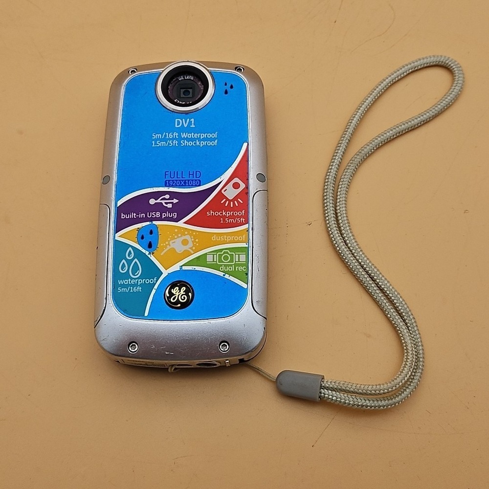 GE DV1 HD‎ 1080P Digital Camera Video Compact Tested Working Y2K Frutier Aero